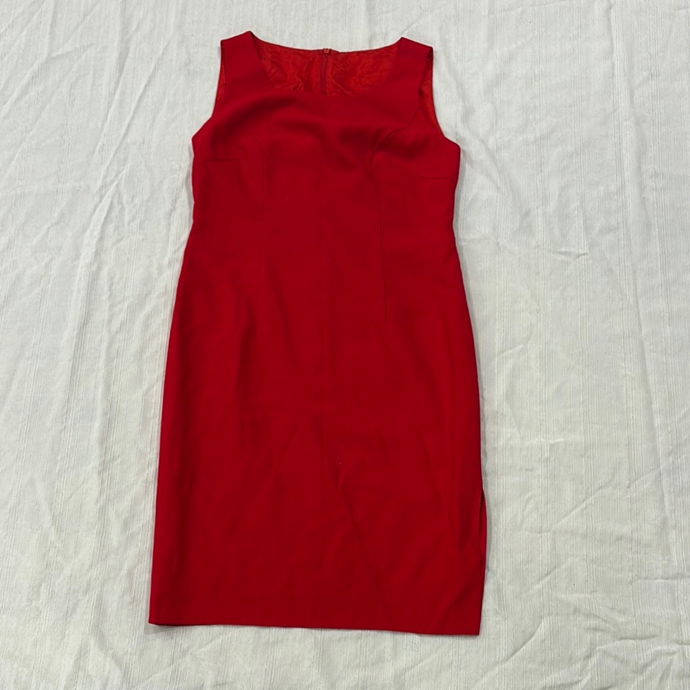 Vintage Red Sleeveless Sheath Dress